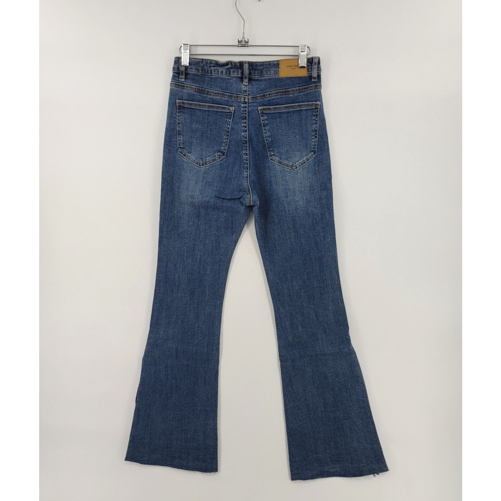 Urban Revivo ASOS Split Hem Flare Jeans NWT Blue High Rise Bootcut Size 4 - Picture 4 of 16